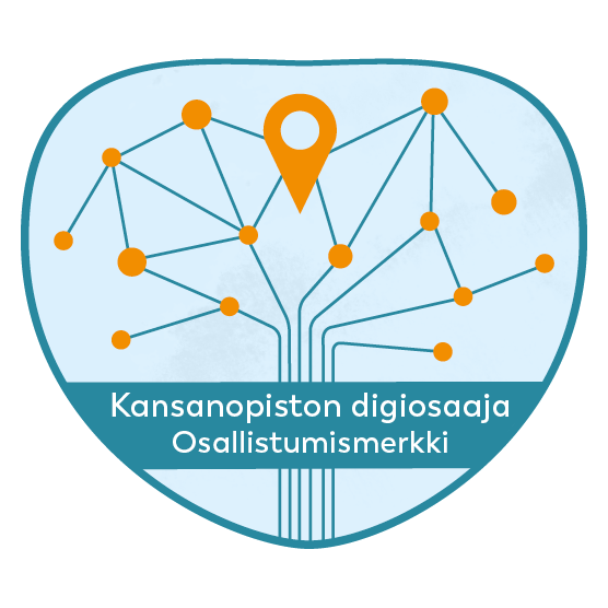 Kansanopiston digiosaaja -osaamismerkki.