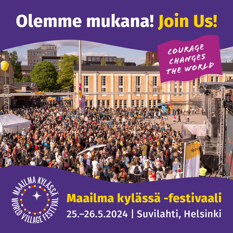 Maailma kylässä banneri